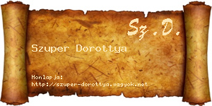 Szuper Dorottya névjegykártya